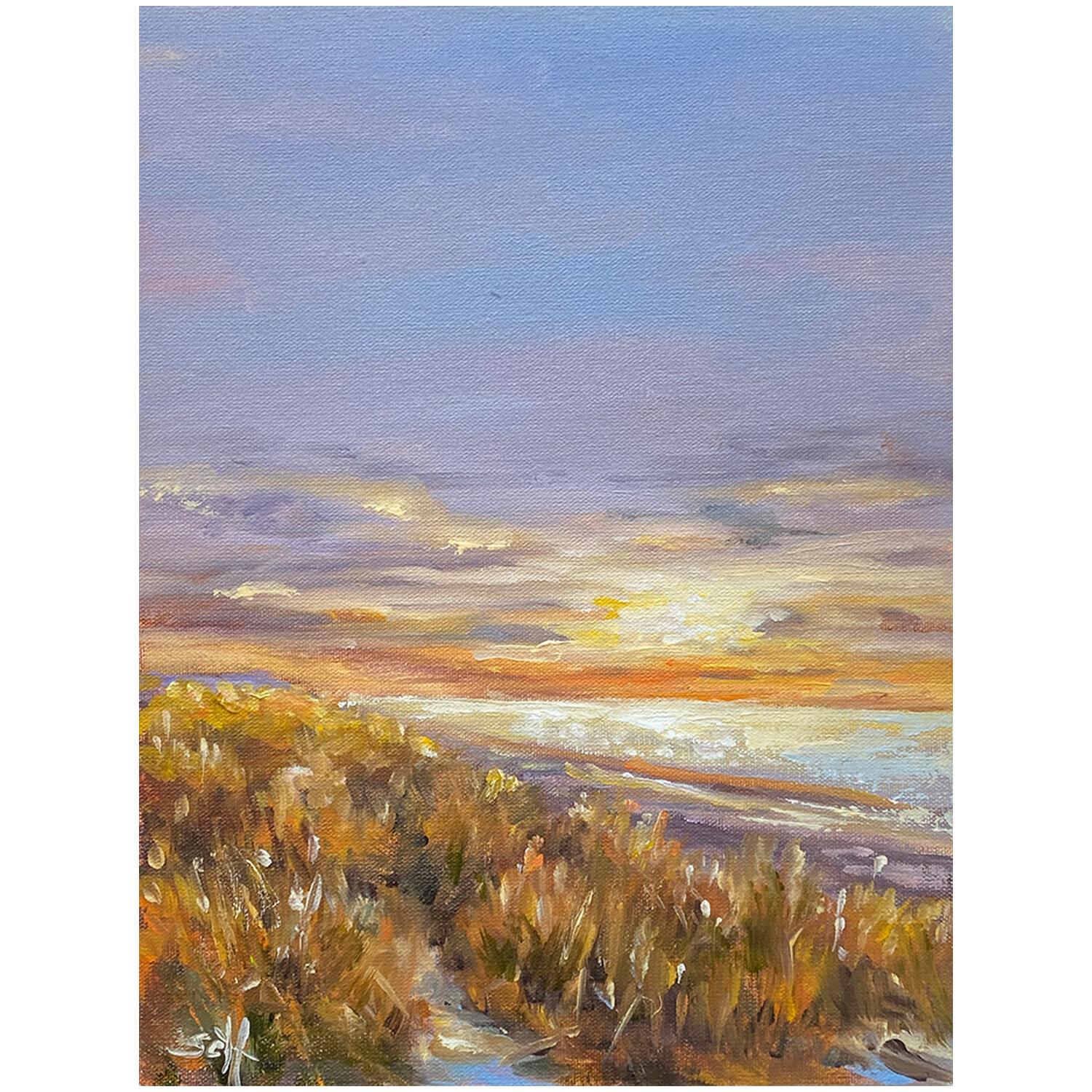 Bild Dünen am Meer in Abendsonne Meerbild 18x24 cm