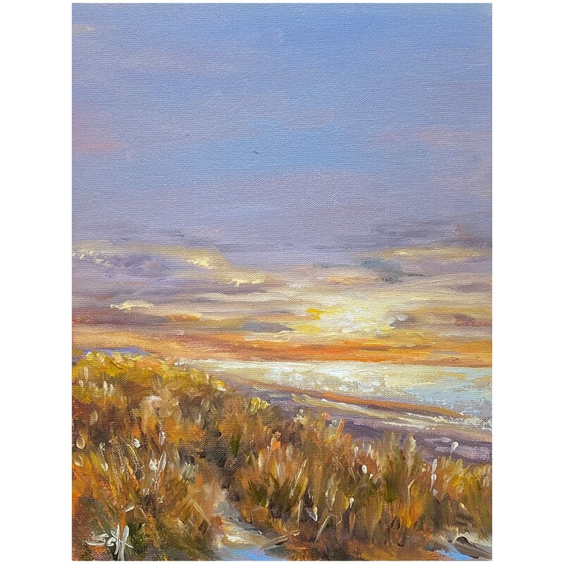 Bild Dünen am Meer in Abendsonne Meerbild 18x24 cm Bild Dünen am Meer in Abendsonne Meerbild 18x24 cm