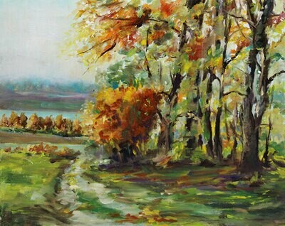 Bild Herbst Landschaft im Herbst 24×30 cm
