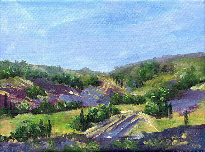 Bild Lavendelfelder Landschaft 20×15 cm Bild Lavendelfelder Landschaft 20×15 cm