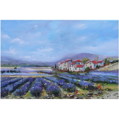 Bild Lavendelfelder Provence Landschaft 30x20 cm
