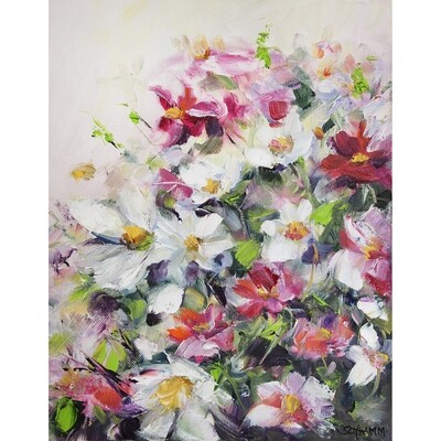 Bild Blumen Sommerblumen Original Blumenbild 24x30 cm