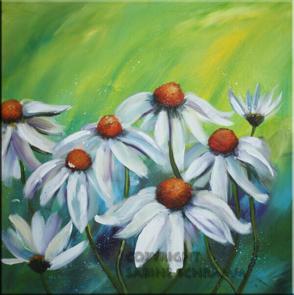 Bild Blumenwiese Original Blumenbild 60x60 cm