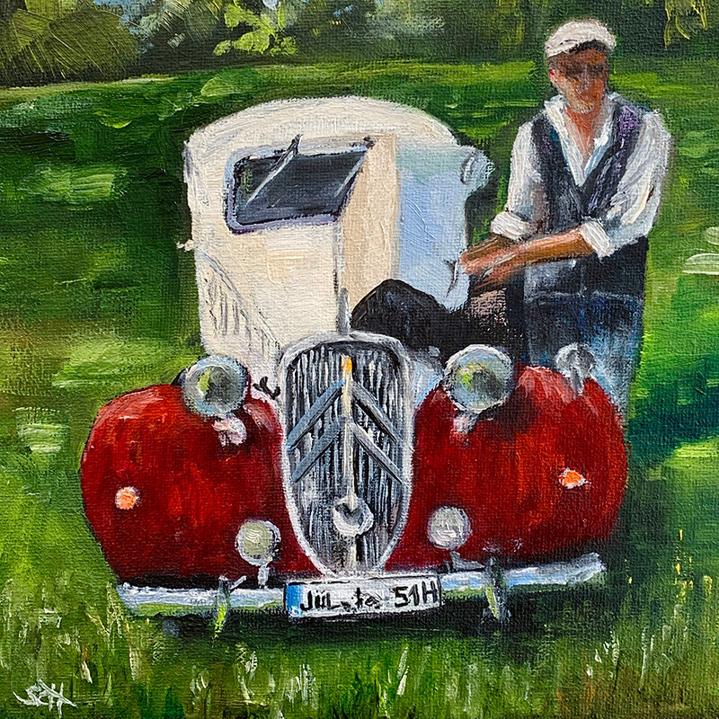 Bild Oldtimer Citroen Original 20x20 cm Bild Oldtimer Citroen Original 20x20 cm