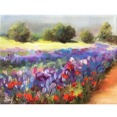 Bild Lavendelfelder Provence Landschaft 20×15 cm