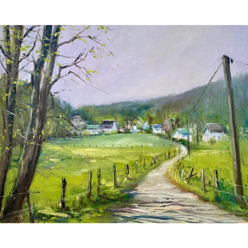 Bild Landschaft im Frühling Simonskall 24x30 cm