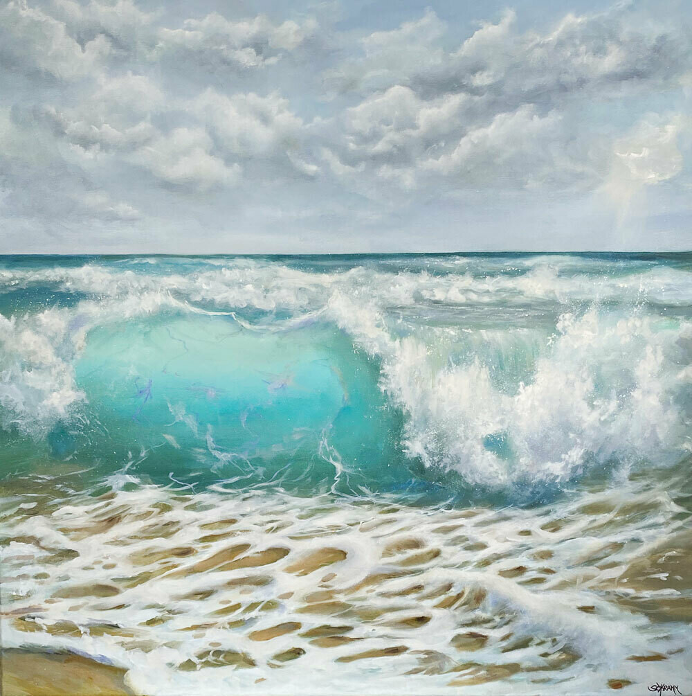 Bild "Baiser de la Mer" Meerbild Meer mit Wellen und Brandung 80x80 cm