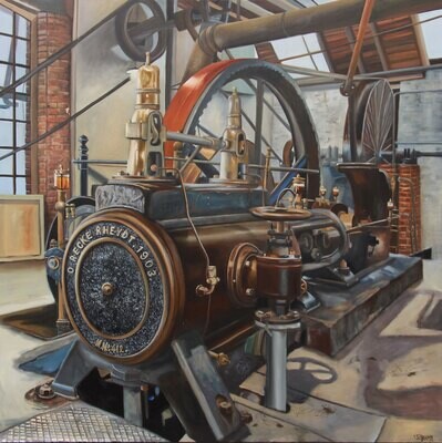 Bild Dampfmaschine Tuchfabrik Euskirchen Original 190x190 cm