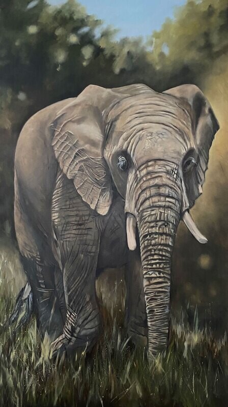 Elefant Elefant "Sally" Bild 90x160 cm