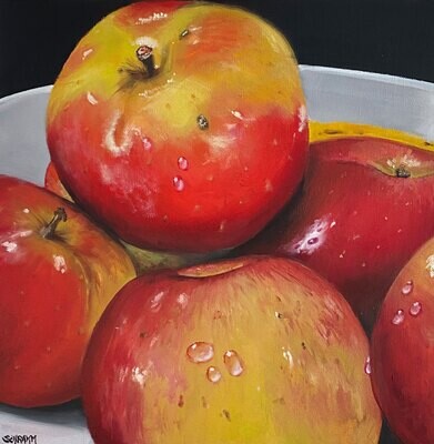 Bild Äpfel in Schale Original Bild 30x30 cm