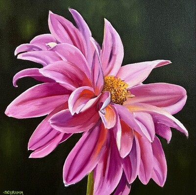 Bild Blüte pink Original im Rahmen Blumenbild 30x30 cm