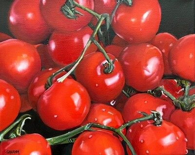 Bild Tomaten Original im Rahmen 24x30 cm