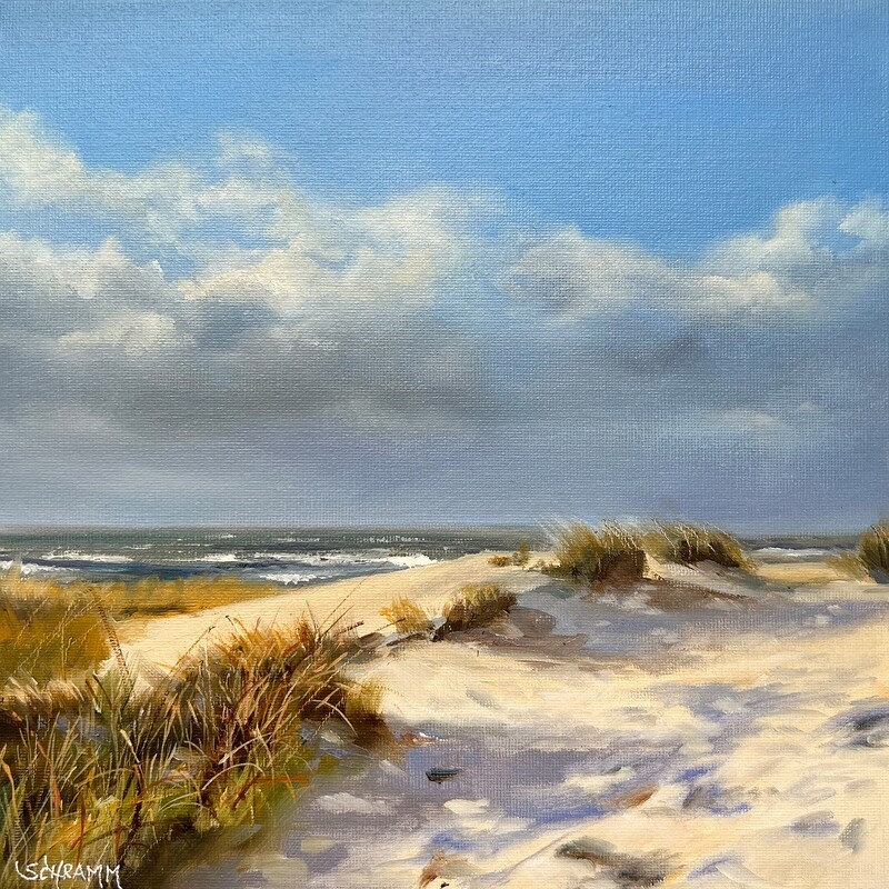 Sylt Dünen Meer Original Bild 25x25 cm