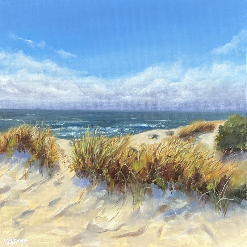 Sylt Dünen & Meer Original Gemälde 25x25 cm