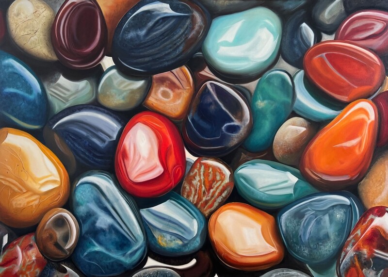 Steine "Stones IV" Original Gemälde 140x100 cm