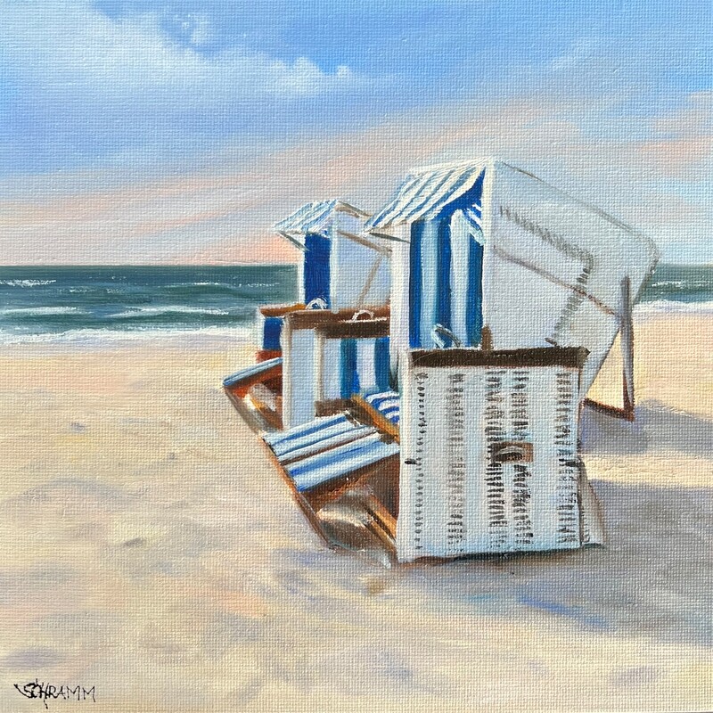 Sylt Strandkorb IV Original Gemälde 20x20 cm Sylt Strandkorb IV Original Gemälde 20x20 cm