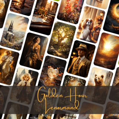 Lenormand Kartendeck „Golden Hour Lenormand“ 36 kunstvoll illustrierte Karten im Stil der goldenen 20er Jahre + Zusatzkarten LGBTQ + Deutungskarten