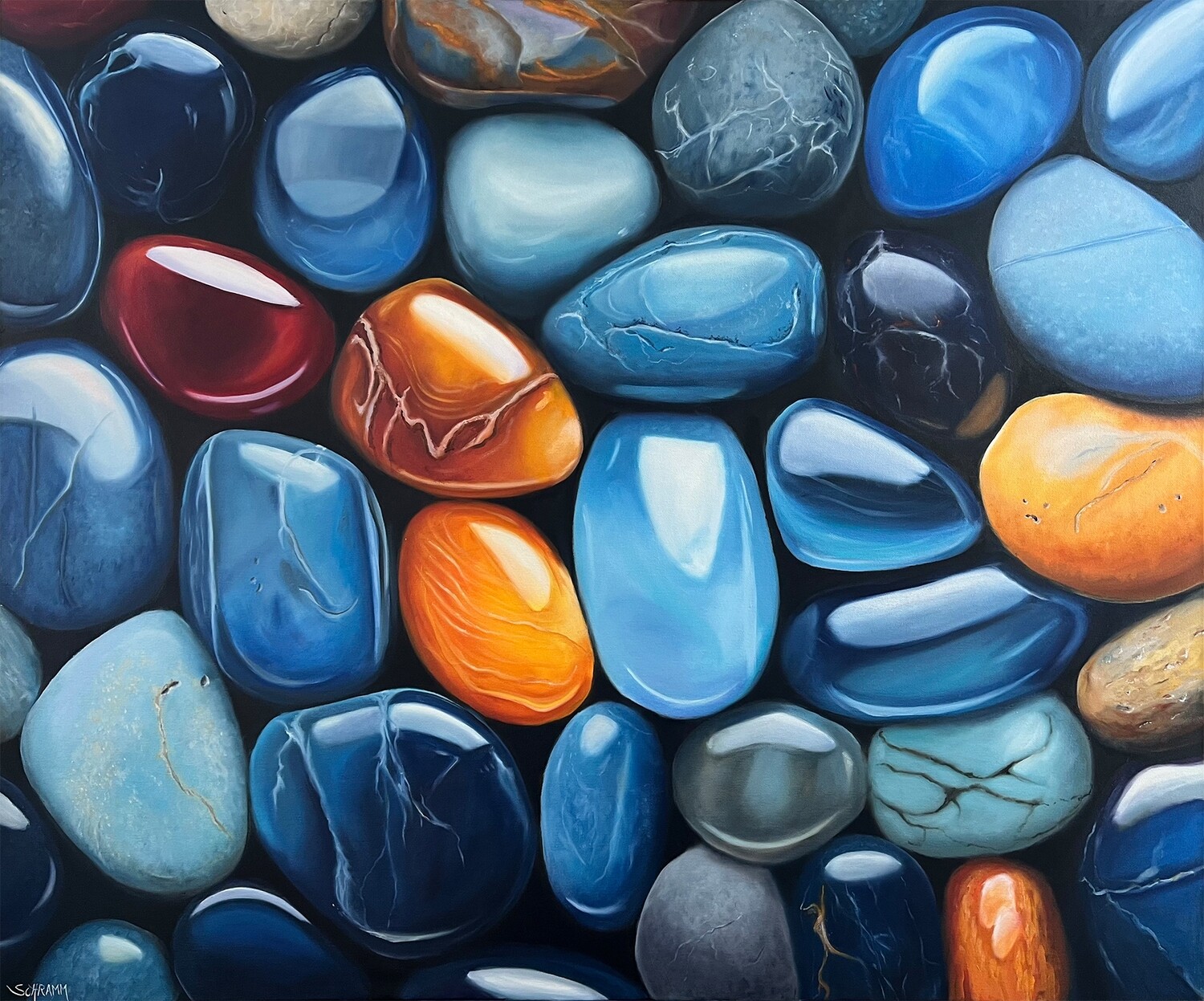 Steine "Stones V" Original Stillleben Gemälde 120x100 cm