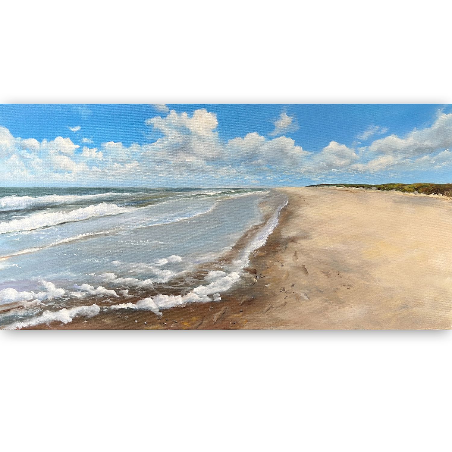 Sylt "Strand" Original im Rahmen Bild 60x30 cm