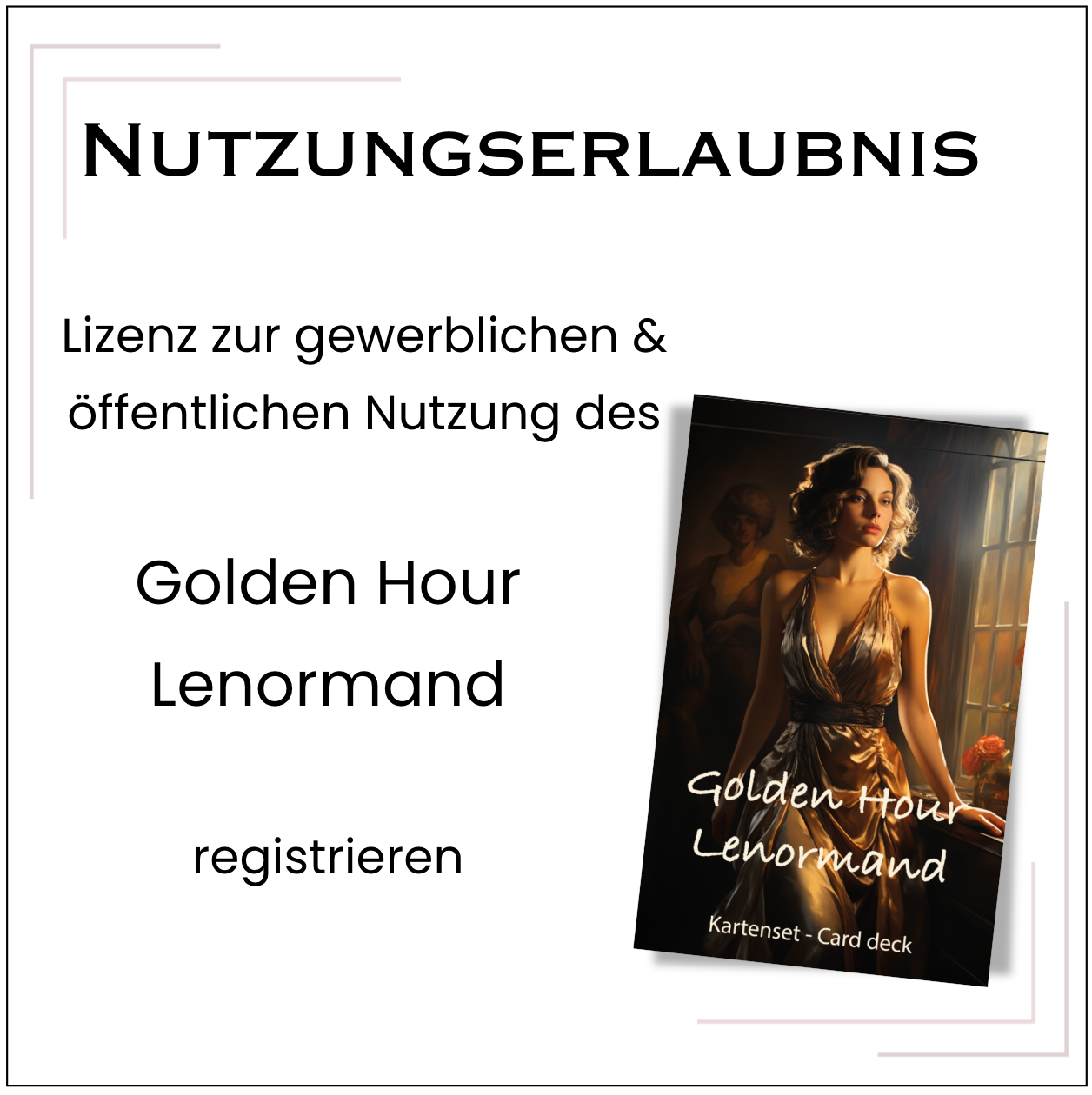 Lenormand Nutzungserlaubnis „Golden Hour Lenormand“ Kartendeck