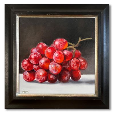 Trauben Original Gemälde 25x25 cm - Rahmungsoption