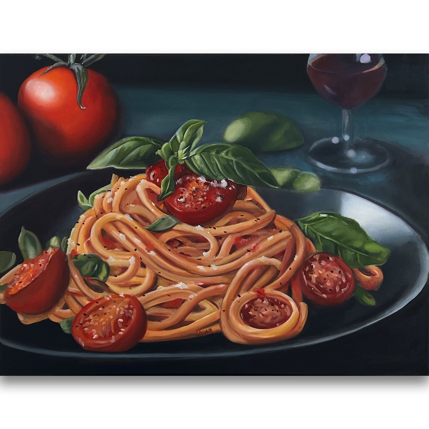 Pasta  Original Linguine Gemälde 80x60 cm
