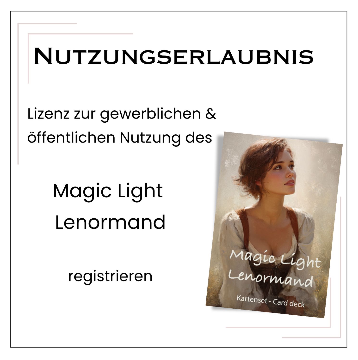 Lenormand Nutzungserlaubnis „Magic Light Lenormand“ Kartendeck