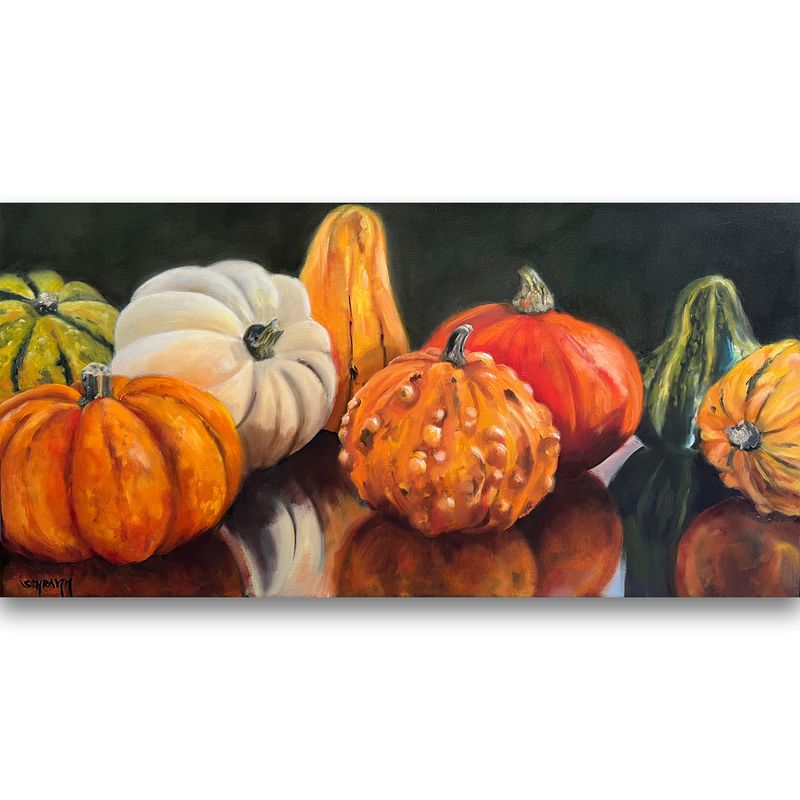 Kürbisse Original Gemälde 60x30 cm Kürbisse Original Gemälde 60x30 cm