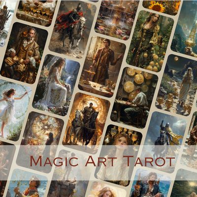 TAROT „Magic Art Tarot“ Kartendeck 78 kunstvoll gestaltete Tarotkarten + 8 Legungskarten + digitales Begleitheft