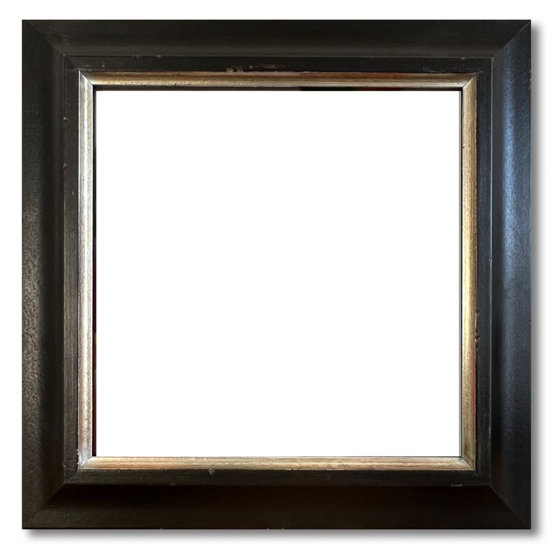 Rahmen Rahmen "Boccioni" - handgefertigt, schwarz mit versilberter Innenleiste
