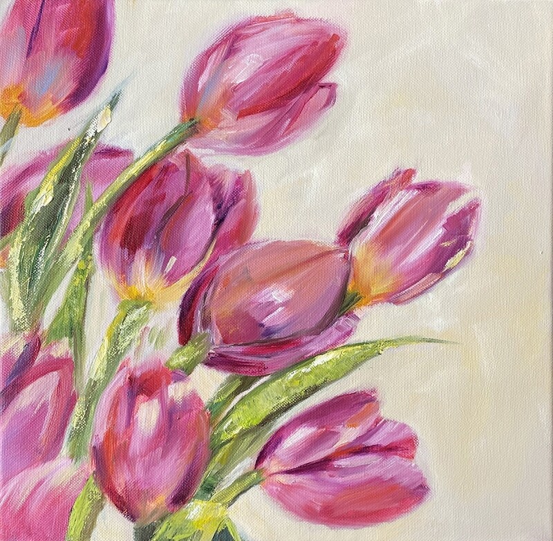 Bild Tulpen Original Blumenbild 30x30 cm