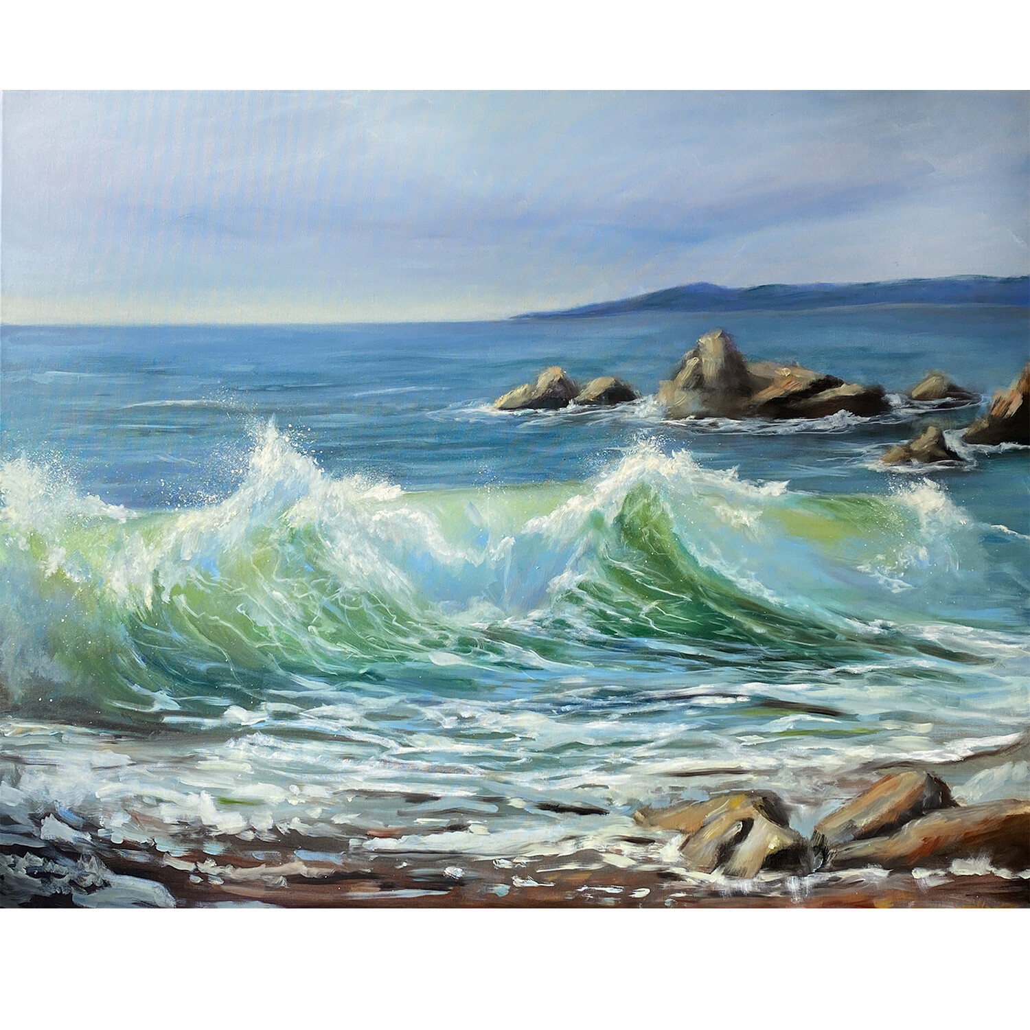 Bild Meerbild Meer mit Wellen und Brandung 100x80 cm