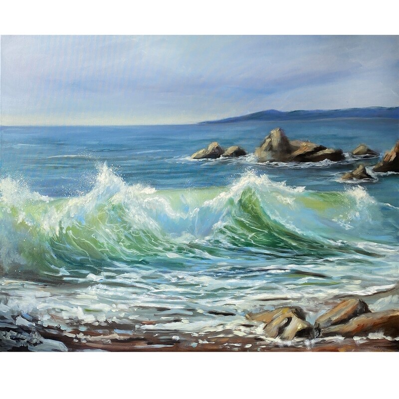 Bild Meerbild Meer mit Wellen und Brandung 100x80 cm