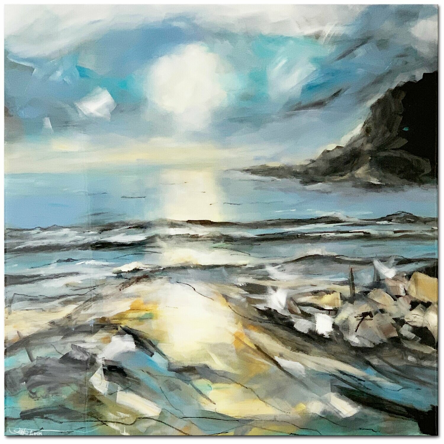 Meerbild Bild Meer 70×70 cm mit Kunstharzveredelung