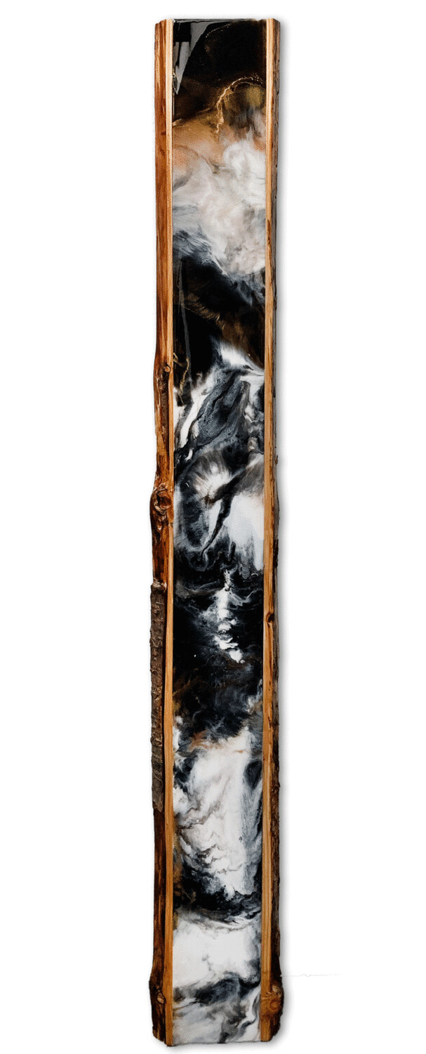 Bild abstrakte Komposition 2m × 25 cm Original auf Holzbohle hochglänzend mit Kunstharzveredelung Bild abstrakte Komposition 2m × 25 cm Original auf Holzbohle hochglänzend mit Kunstharzveredelung