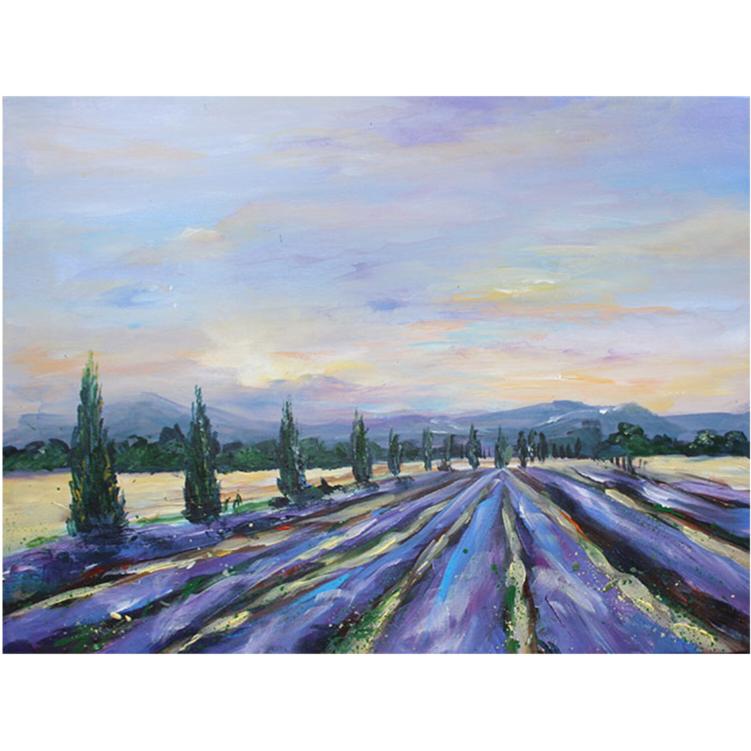 Bild Lavendelfelder Provence Landschaft 40x30 cm Bild Lavendelfelder Provence Landschaft 40x30 cm