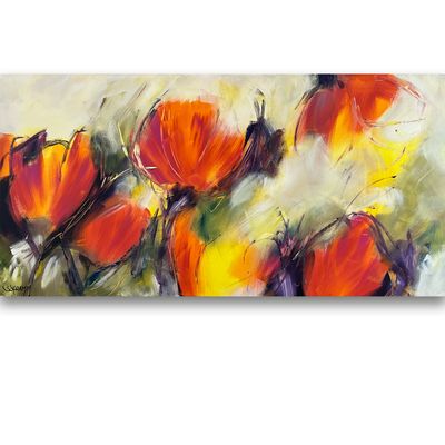 Bild Blumenwiese Original Blumenbild 100x50 cm