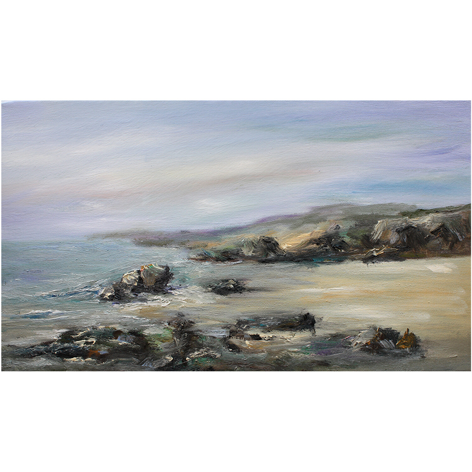 Bild Meerbild Meer mit Strand Bretagne 41x24 cm Bild Meerbild Meer mit Strand Bretagne 41x24 cm