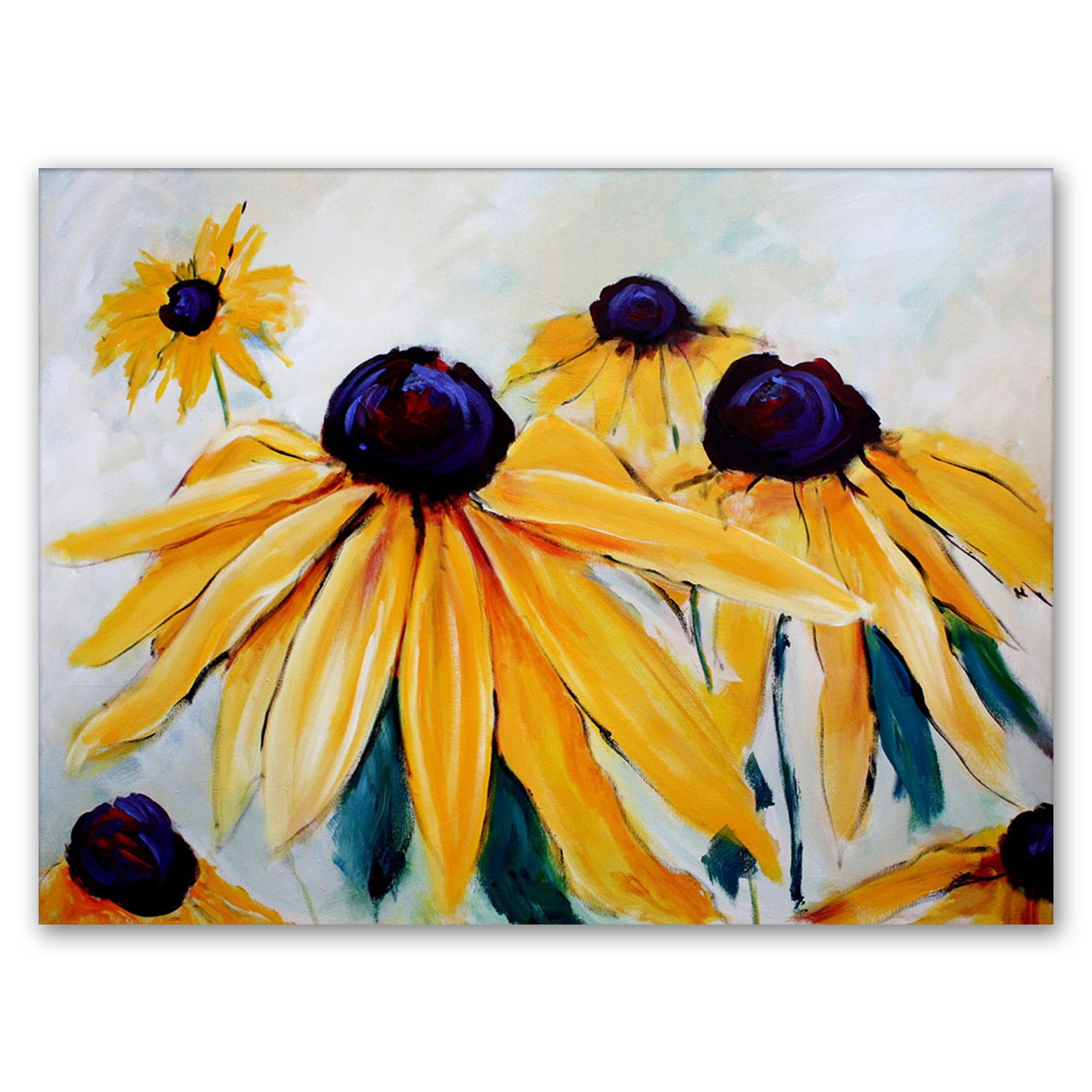 Blumenbild Sonnenhut Original 70x50 cm