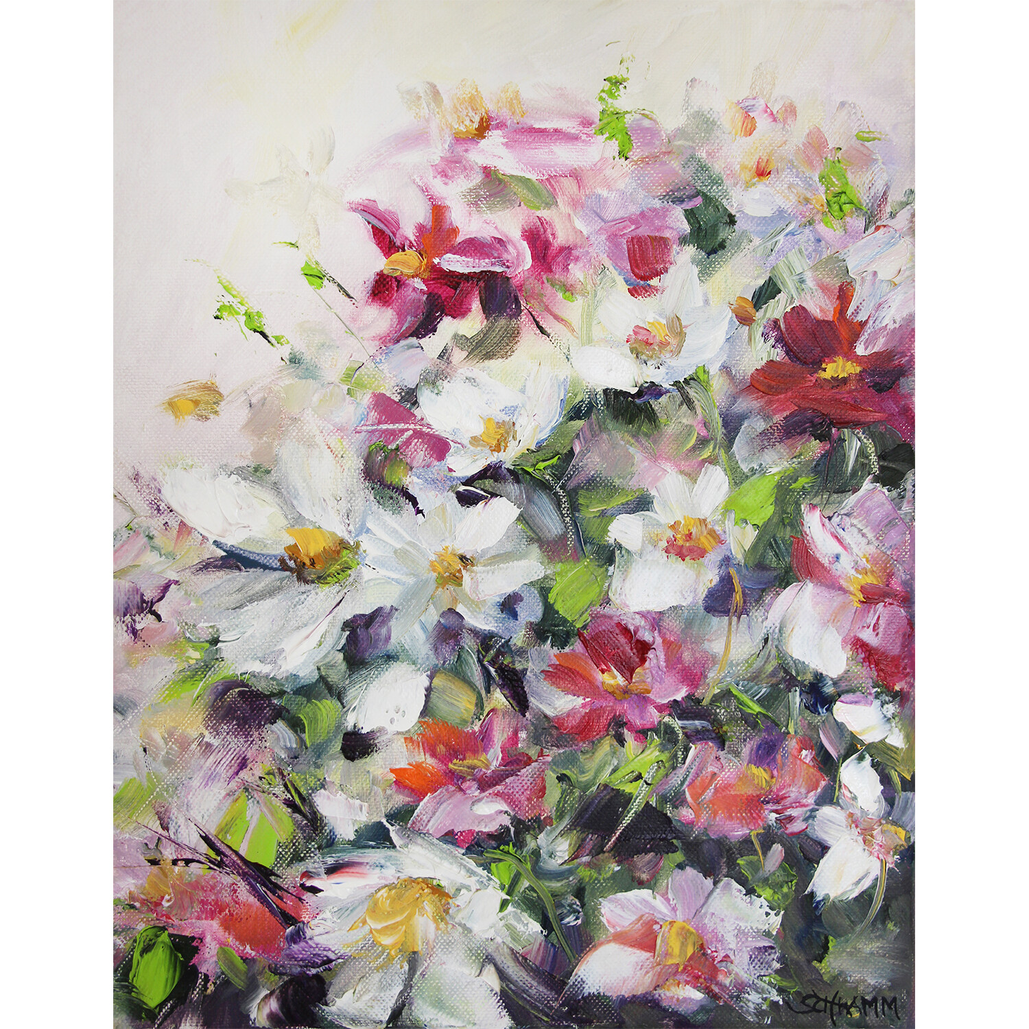 Bild Blumen Sommerblumen Original Blumenbild 24x30 cm Bild Blumen Sommerblumen Original Blumenbild 24x30 cm