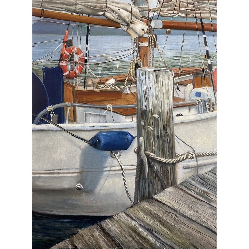 Bild Segelboot Schiff in Flensburg Museumshafen 60x80 cm