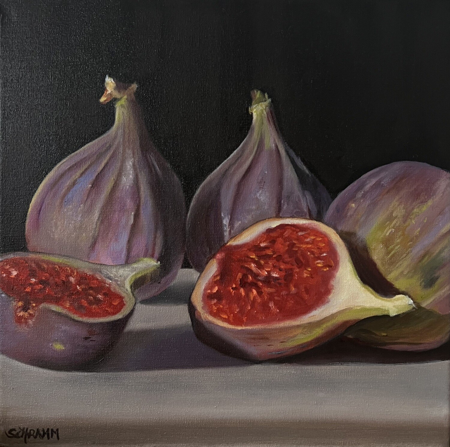 Feigen Original Gemälde Bild 25x25 cm