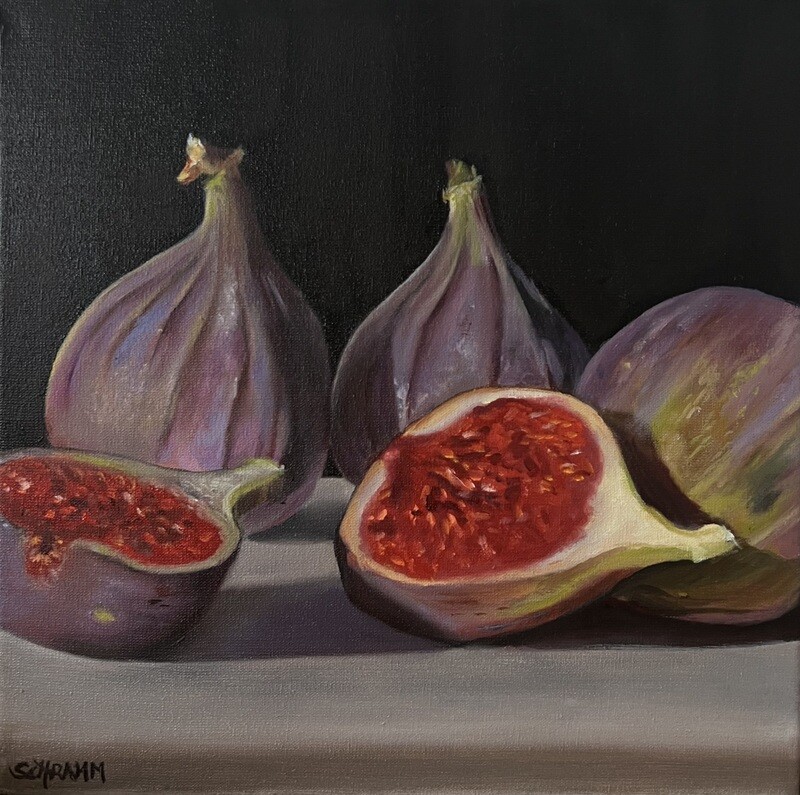 Feigen Original Gemälde Bild 25x25 cm