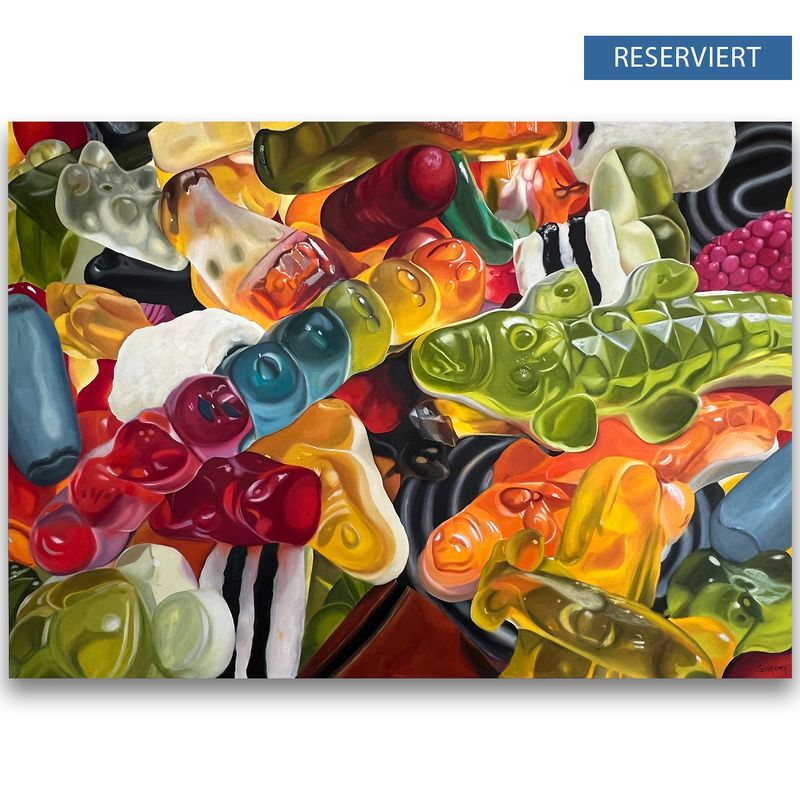 Haribo XXL Bild I Original Gemälde 140x100 cm Haribo XXL Bild I Original Gemälde 140x100 cm