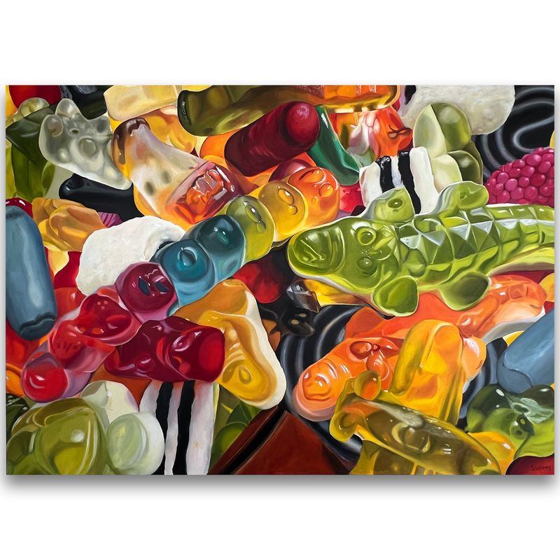 Haribo XXL Bild I Original Gemälde 140x100 cm Haribo XXL Bild I Original Gemälde 140x100 cm