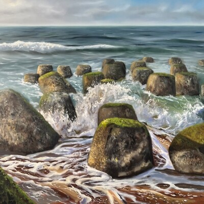 Sylt Sylt "Tetrapoden" Original Gemälde 60x60 cm