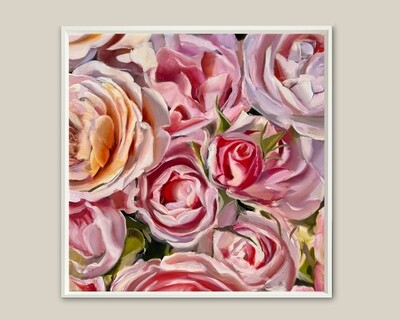 Rosen Original Gemälde gerahmt 30x30 cm Rosen Original Gemälde gerahmt 30x30 cm