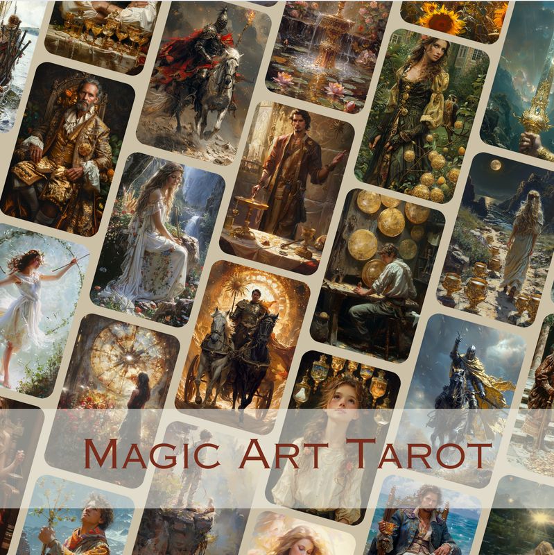 TAROT „Magic Art Tarot“ Kartendeck 78 kunstvoll gestaltete Tarotkarten + 8 Legungskarten + digitales Begleitheft