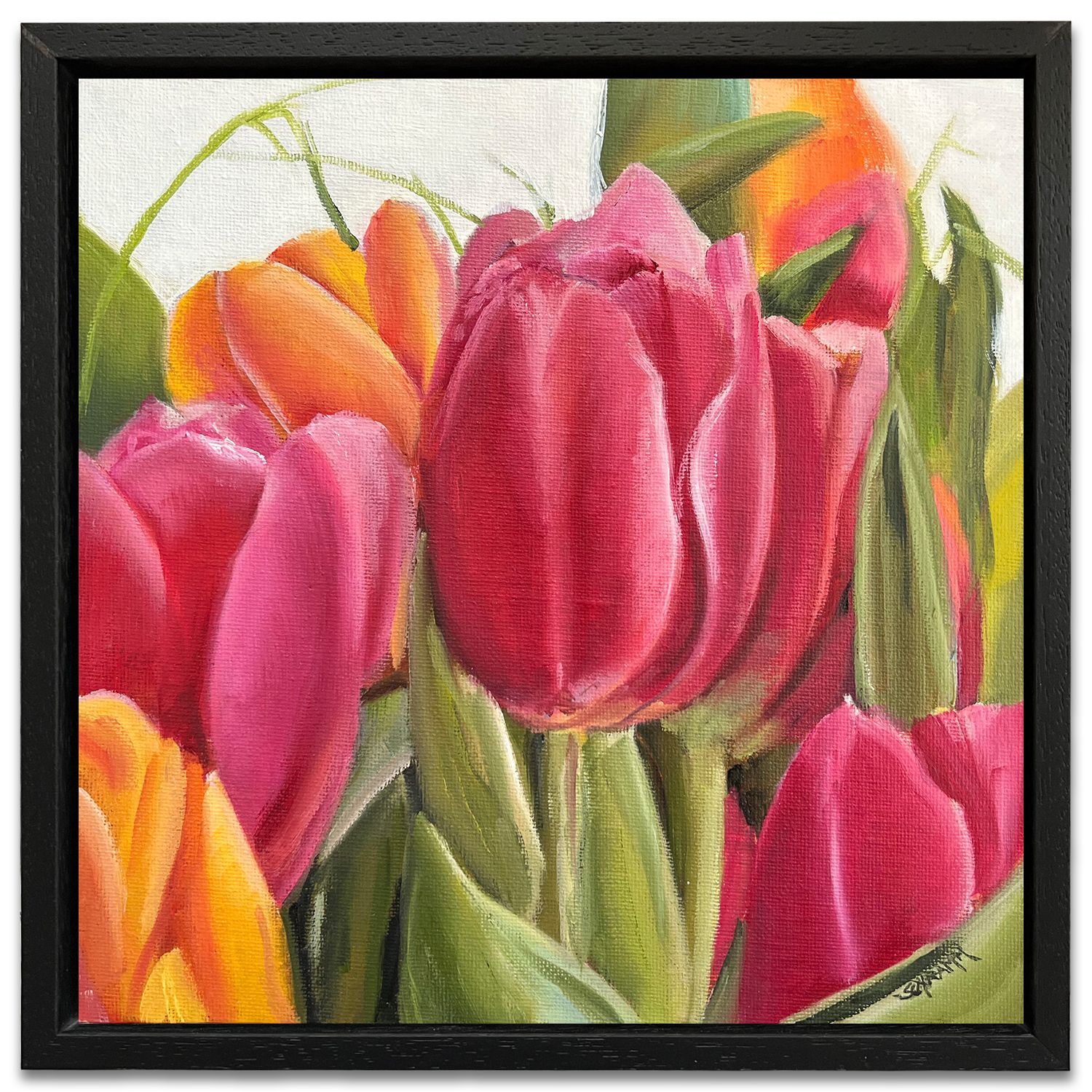 Tulpen Original Gemälde 25x25 cm Tulpen Original Gemälde 25x25 cm