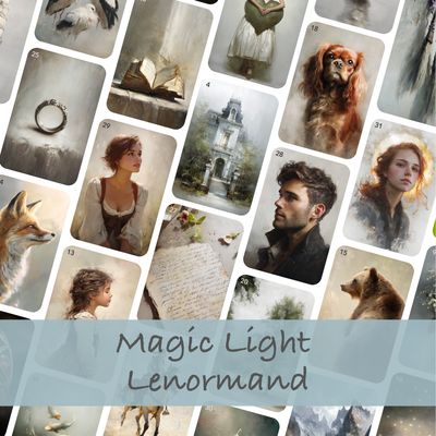 Lenormand Kartendeck „Magic Light  Lenormand“ 36 moderne Lenormandkarten + Zusatzkarten